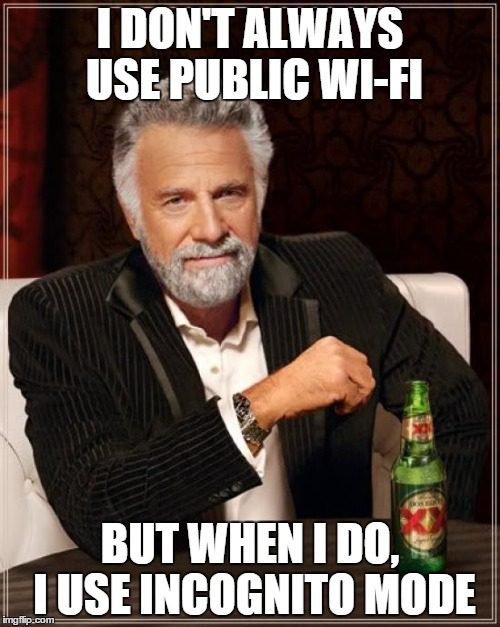 Browse incognito over public wifi