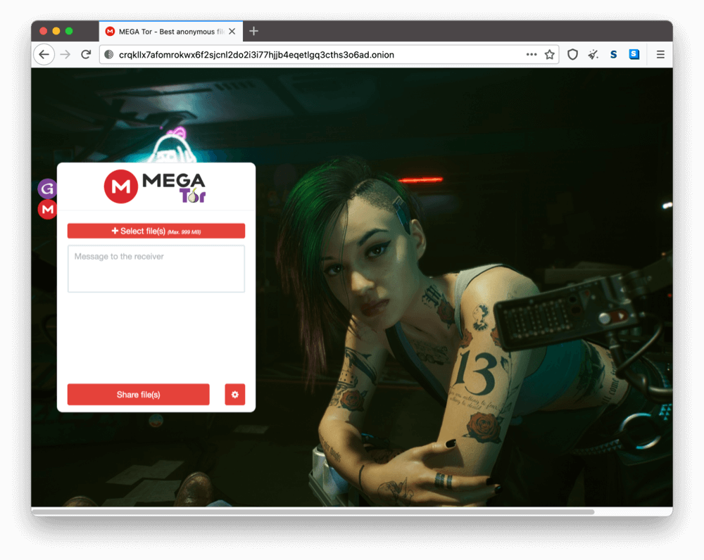 Site onion de MegaTor sur le dark web