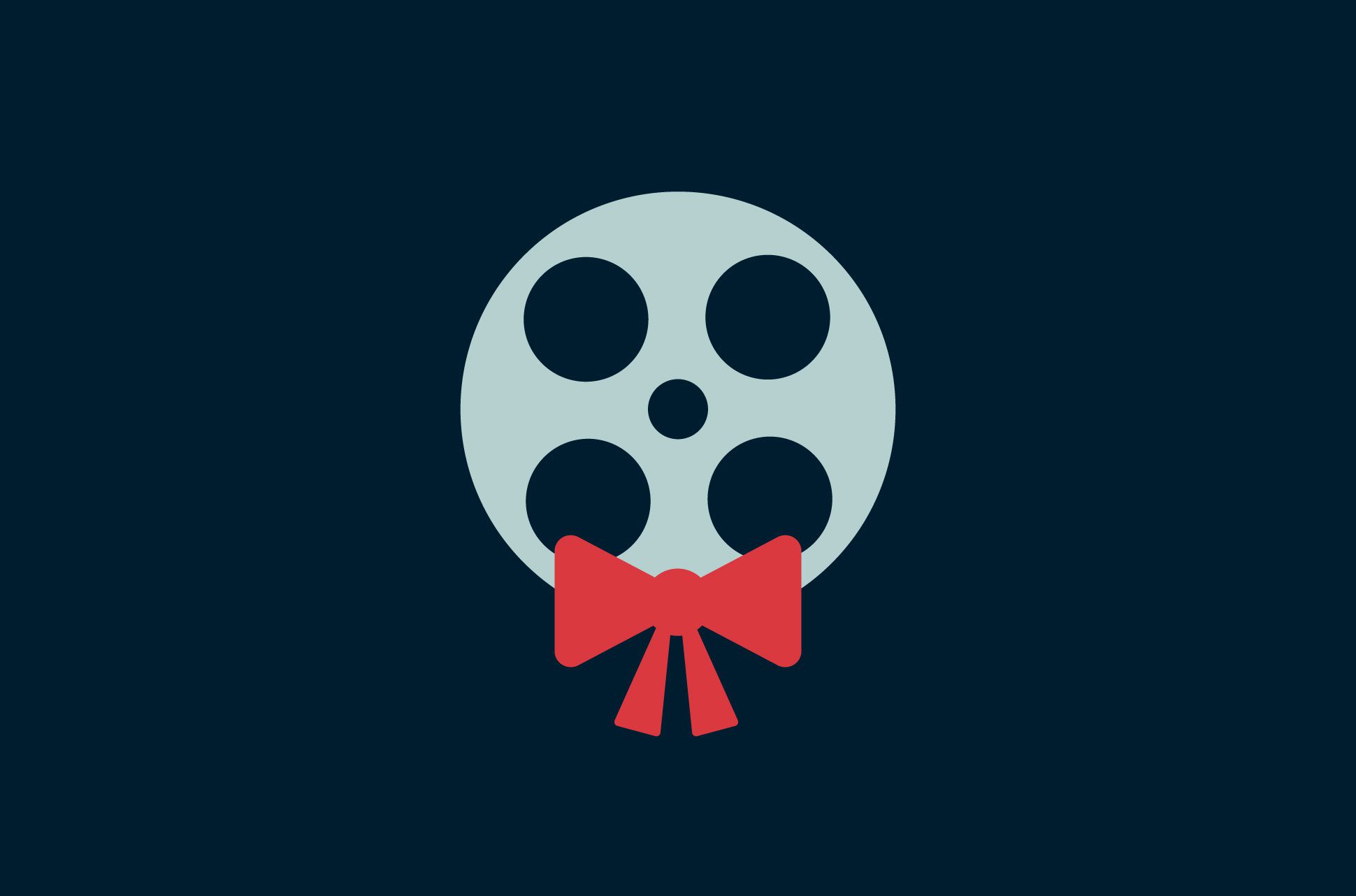 movie reel with a festive bow
