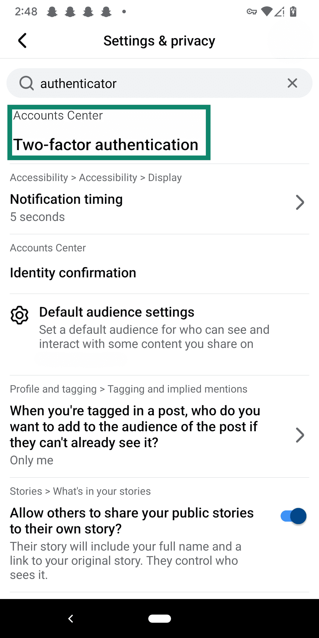 An account settings page showing the option to add 2FA.