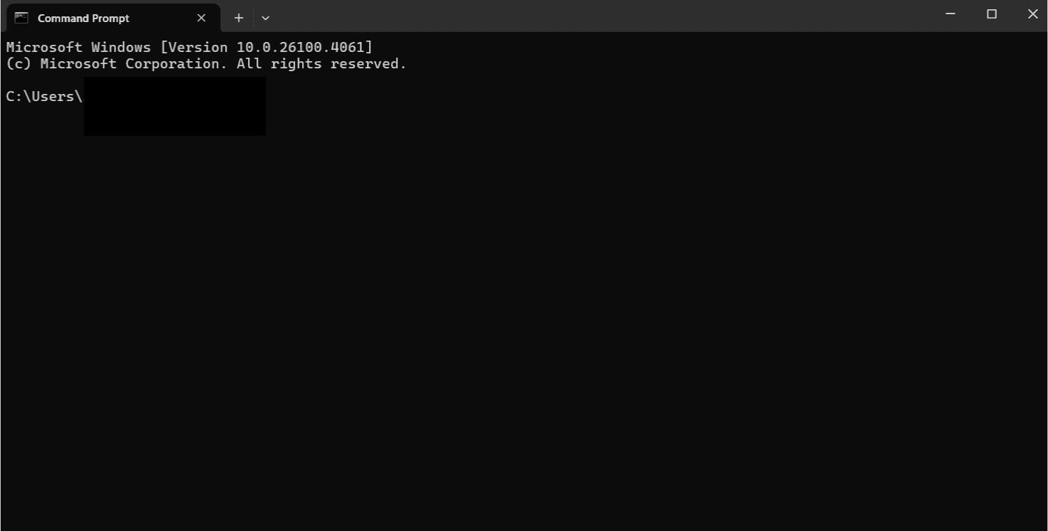 The Command Prompt window.