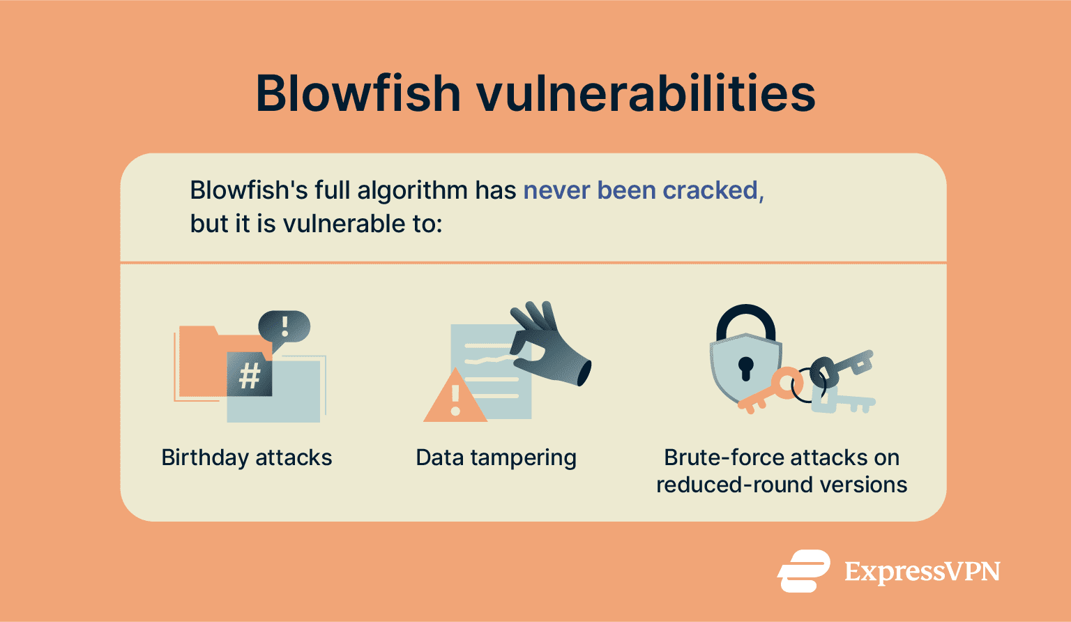 A brief list of Blowfish vulnerabilities.