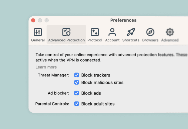 Toggle it on in your app settings Open your ExpressVPN app, navigate to Settings, and toggle on the ad blocker. Make sure you're using the Lightway...