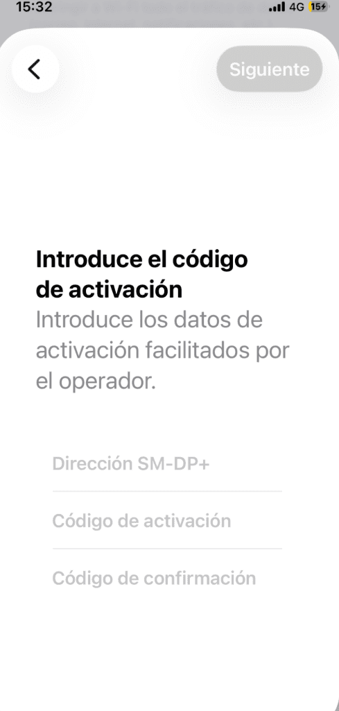 Enable eSIM on iPhone manual activation