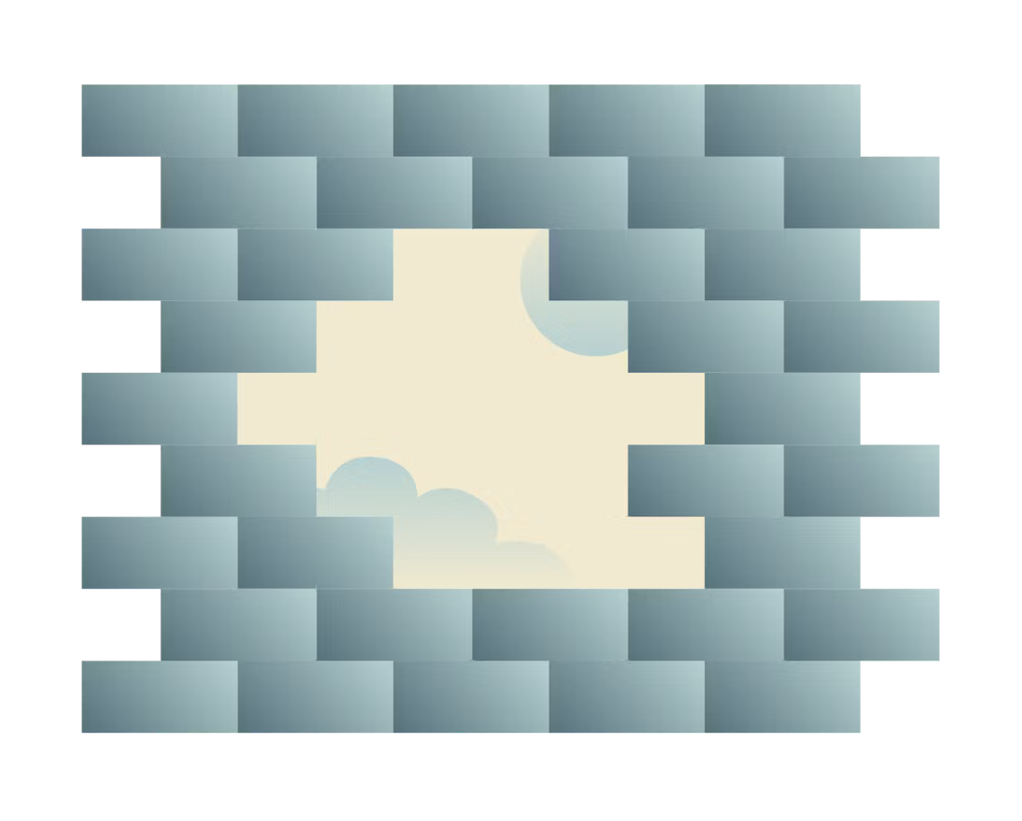 Brick wall with an opening.