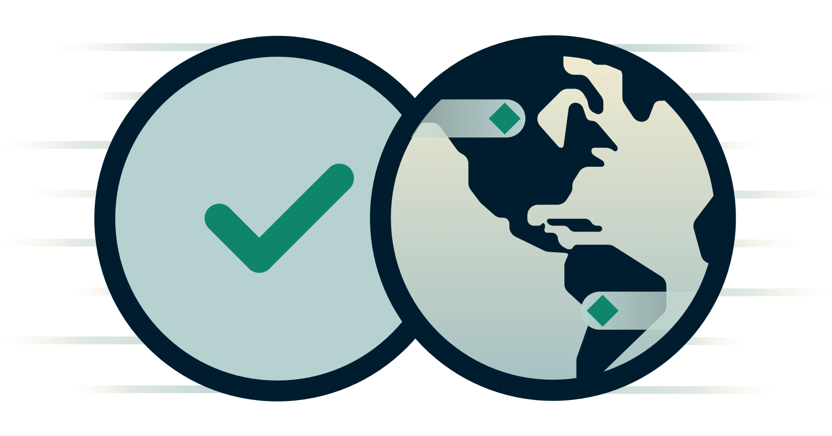 Kula ziemska obok znacznika wyboru.