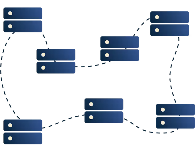 Serveurs connectés les uns aux autres.