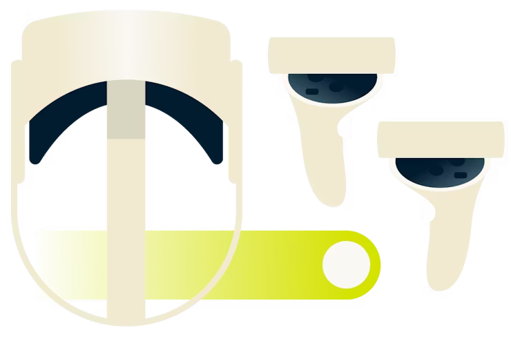 Cuffie e controller Meta (Oculus) Quest 2.