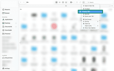 Recycle bin → Empty Bin on Mac device.