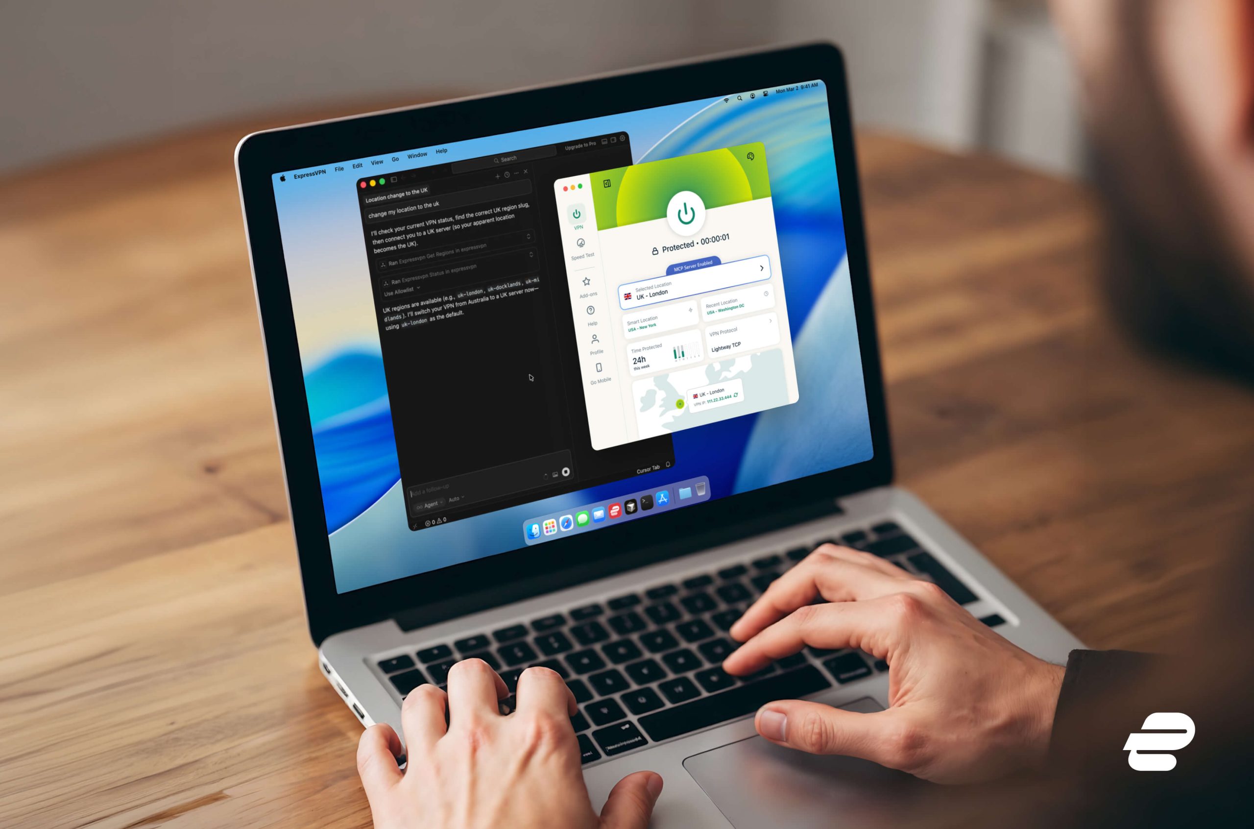 ExpressVPN user running app alongside MCP server feature