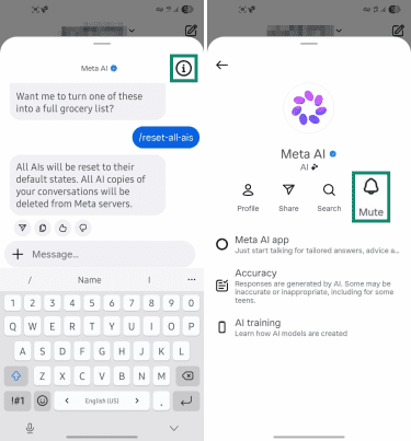 How to mute Meta AI on Instagram.