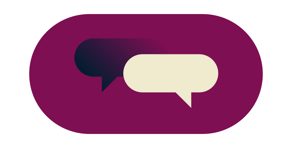 Two speech bubbles overlapping eachother.