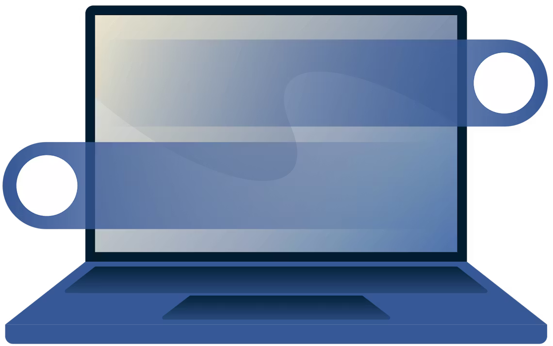 Gestes de balayage sur un ordinateur portable